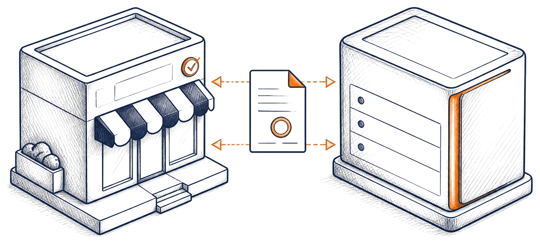 Ilustración: ERP y facturación electrónica conectados a la tienda